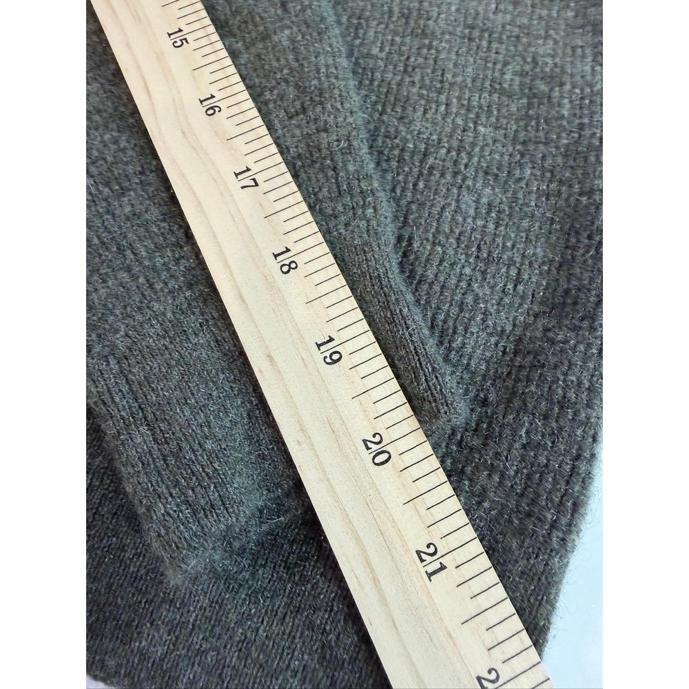 Magaschoni Henley Sweater Women Large Olive Green 100% Cashmere Ribbed Knit - Picture 7 of 8